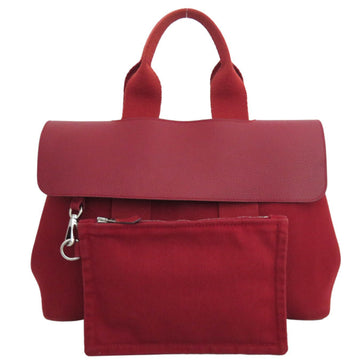 HERMES handbag Valparaiso PM cotton red unisex