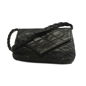 CHANELAuth  Matelasse Shoulder Bag Women's Leather Black