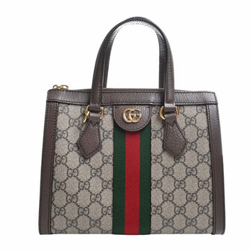 GUCCI Ophidia GG Supreme Leather Handbag 547551 Beige Brown Ladies