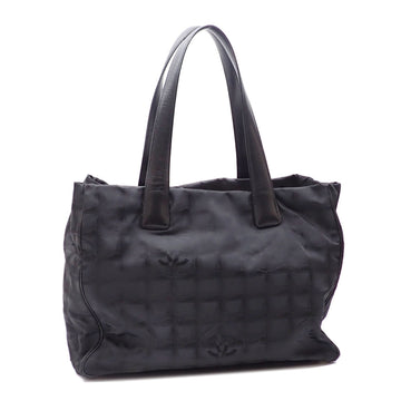 CHANEL Tote Bag New Line MM Women's Black Nylon Leather A15991 Handbag Coco Mark