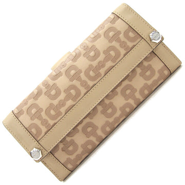 GUCCI W Long Wallet Horsebit 231839 Beige Leather Jackie Ladies