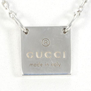 GUCCI square logo plate silver necklace total weight about 6.0g 47cm jewelry