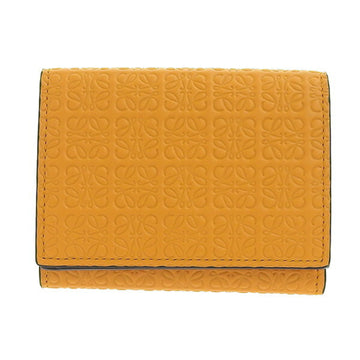 LOEWE Repeat Anagram Leather Trifold Wallet Orange