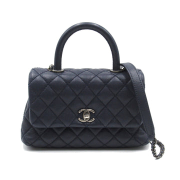 CHANEL Coco Handle 2wayChainShoulder Navy Caviar Skin [Grained Calf] A92990