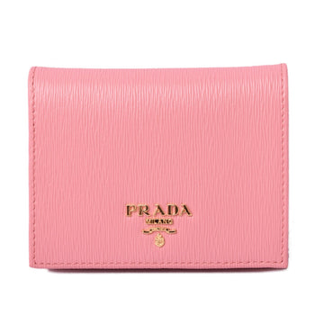 Prada wallet PRADA fold 1MV204 VITELLO MOVE embossed leather GERANIO light pink