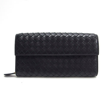 BOTTEGA VENETA intrecciato bi-fold long wallet black