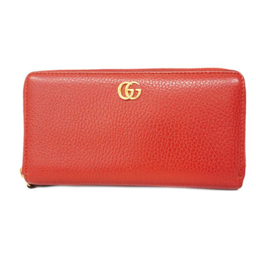 GUCCI long wallet GG Marmont 456112 leather red ladies