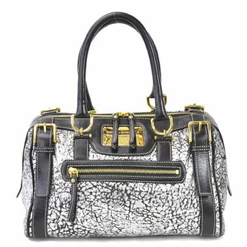 Dolce & Gabbana Dolce and Gabbana DOLCE&GABBANA Handbag Leather Black x Silver Gold Women's