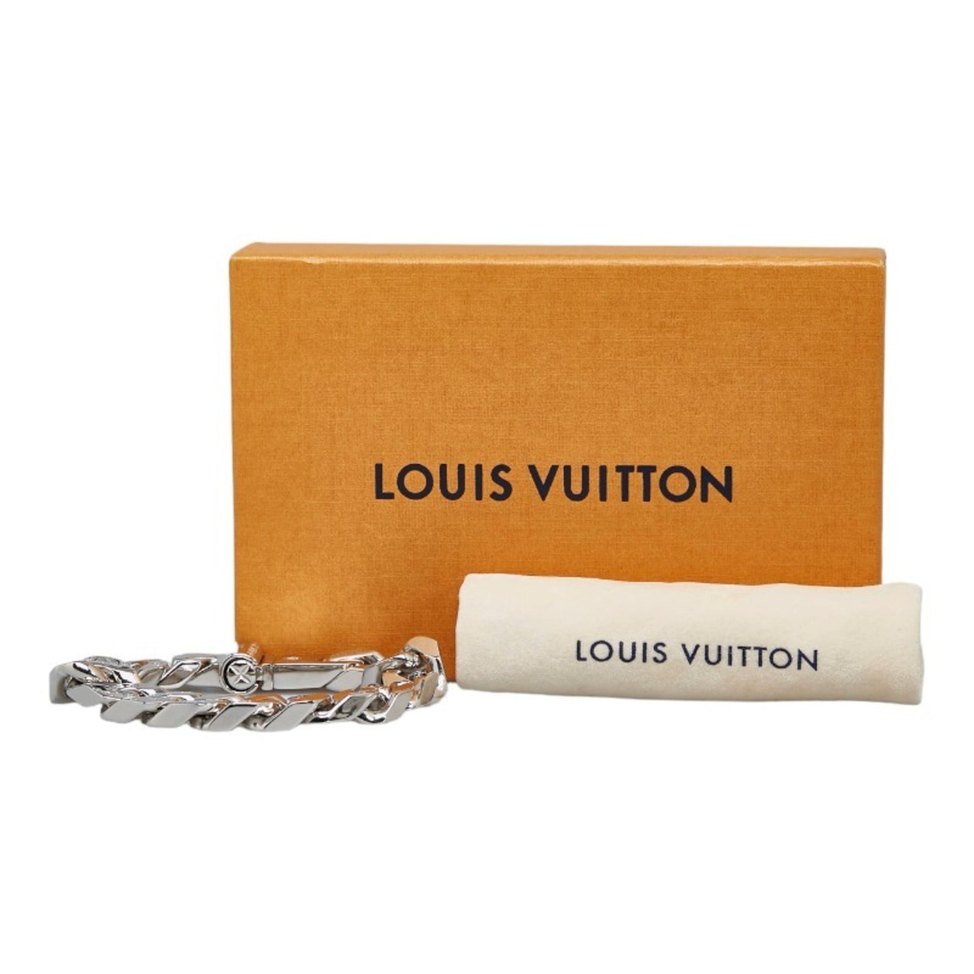 LOUIS VUITTON Bracelet Bangle Chain Links LV M69988 Silver Metal
