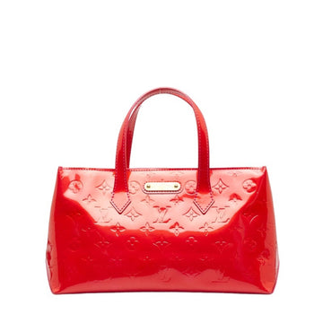 LOUIS VUITTON Monogram Vernis Wilshire PM Handbag M91723 Rouge Grenadine Red Patent Leather Women's