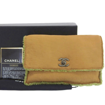 CHANEL here mark clutch bag mouton beige 5 series