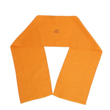 HERMES Scarf Muffler Thai Stole Pattern 100% Silk Women's Orange