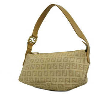 FENDI Handbag Zucchino Nylon Canvas Beige Gold Hardware Women's