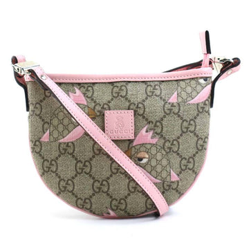 GUCCI Crossbody Shoulder Bag Children GG Supreme Canvas/Leather Beige Brown/Pink Kids 297540