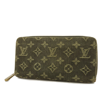 LOUIS VUITTON[3za1140] Auth  Long Wallet Monogram Denim Zippy Wallet M95614 Noir