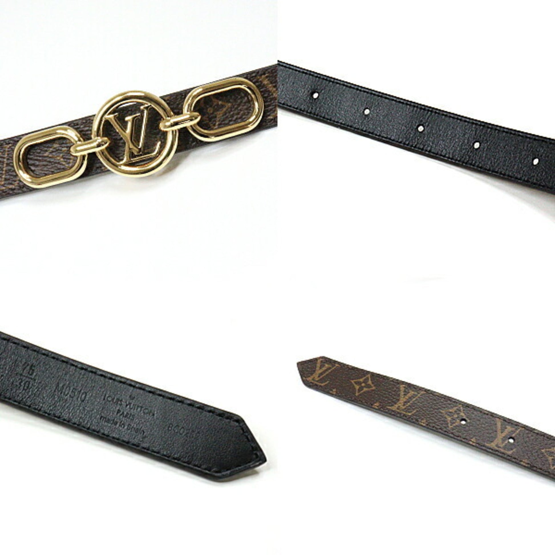 Louis Vuitton LV Circle Prime 20mm Reversible Belt Pink + Cowhide. Size 75 cm