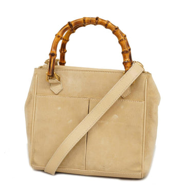 GUCCI handbag bamboo 000 122 0316 suede leather beige ladies