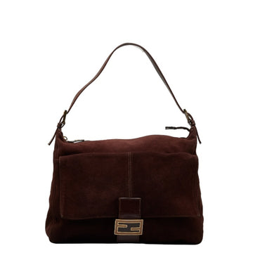 FENDI Mamma Bucket One Shoulder Bag 26425 Brown Leather Suede Women's