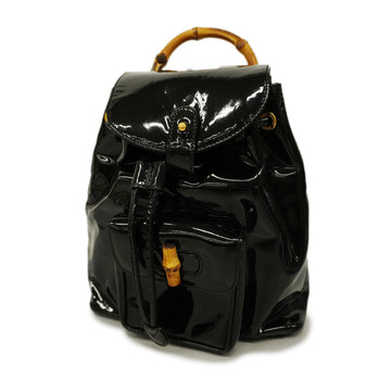 GUCCIAuth  Bamboo Rucksack Enamel 003 2058 0030 Women's Backpack Black