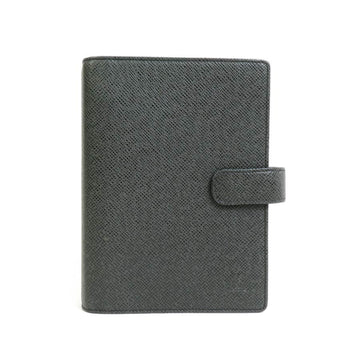 LOUIS VUITTON Notebook Cover Taiga Agenda MM Black Silver Men's