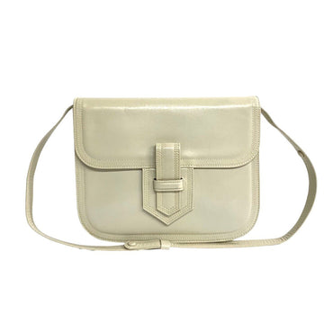 SAINT LAURENT Yves  Leather Genuine 2way Handbag Mini Shoulder Bag White Ivory