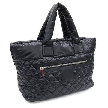 Chanel Tote Bag Coco Cocoon MM 8611 Black Nylon Women's Quilting Medium