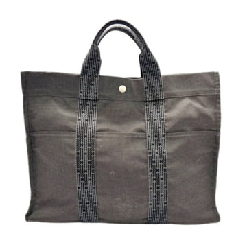 HERMES Ale Line Tote MM Gray Bag Men's Women's Nylon