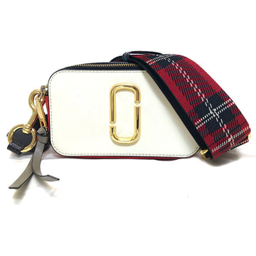 MARC JACOBS Shoulder Bag Red White Black Leather Women's