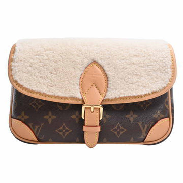 LOUIS VUITTON Monogram Shearling Diane NM PM Shoulder Bag M46317 Brown