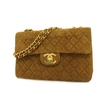 Chanel Decamatlass?? W Chain Women's Suede Shoulder Bag Brown