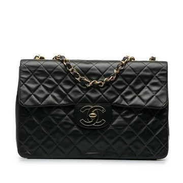 CHANEL Deca Matelasse Coco Mark Chain Shoulder Bag Black Women's