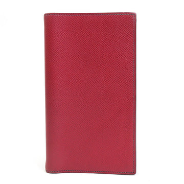 HERMES Notebook Cover Leather Dark Red/Navy Unisex e55858a