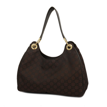 GUCCIAuth  257265 Women's Nylon Shoulder Bag Brown