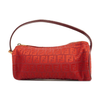 FENDI Pouch Zucchino Nylon Canvas Red Pink Ladies