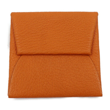 HERMES Bastia coin case chevre orange series purse M stamp