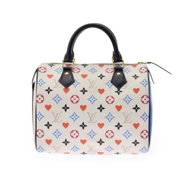 Louis Vuitton Monogram Game On Speedy Bandouliere 25 White M57466 Women's Multicolor Handbag