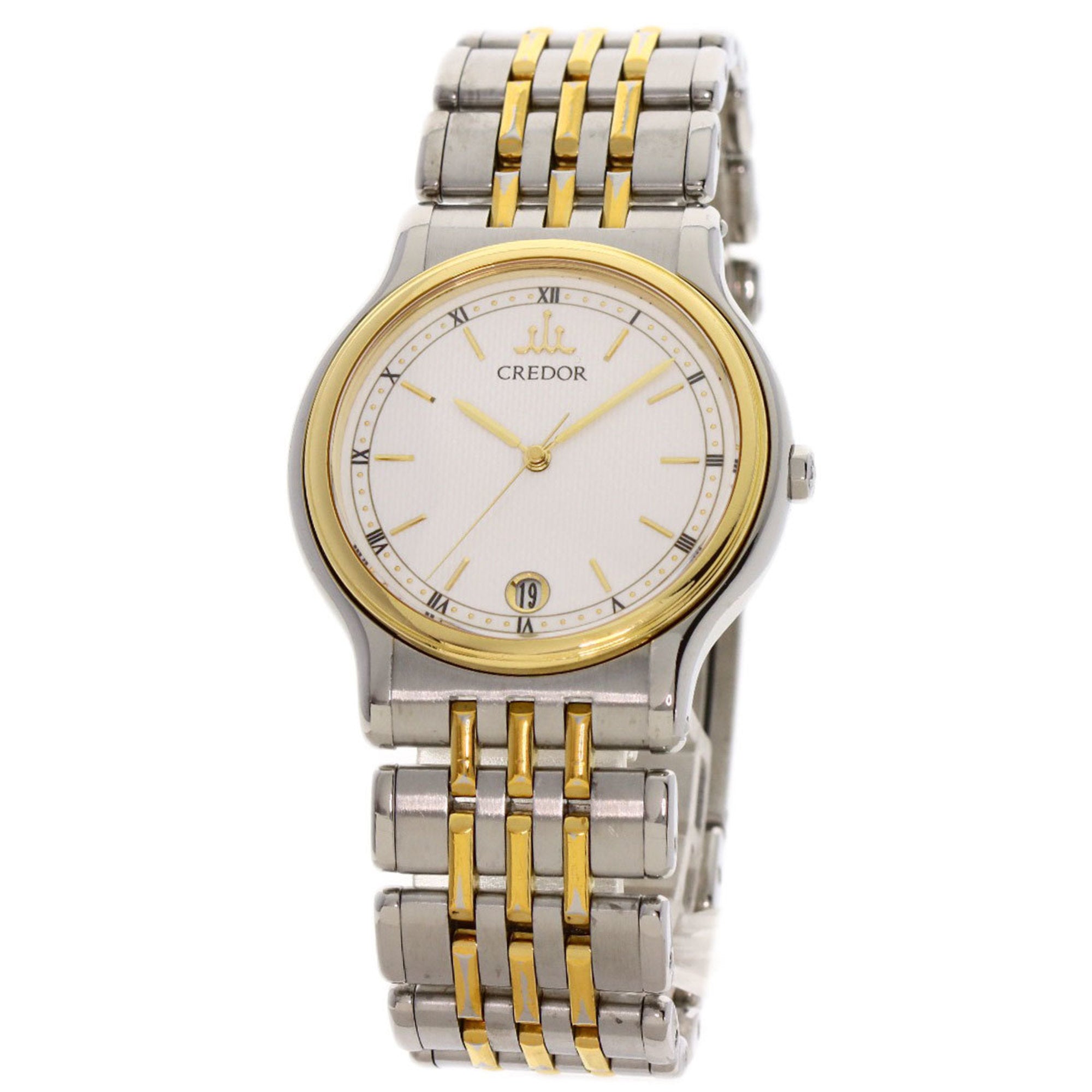 SEIKO Credor Pacific 8J82-6A20 quartz watch K18/SS silver/gold