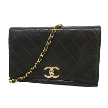 CHANEL Shoulder Bag Bicolore Chain Lambskin Black Ladies