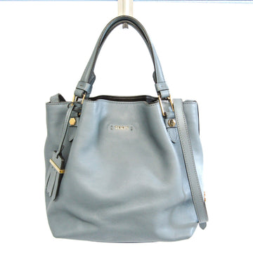 TOD'S Flower Bag Women's Leather Baguette Bag,Shoulder Bag Light Blue Gray