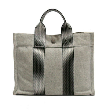 HERMES New Fool To PM Tote Bag Canvas Gray