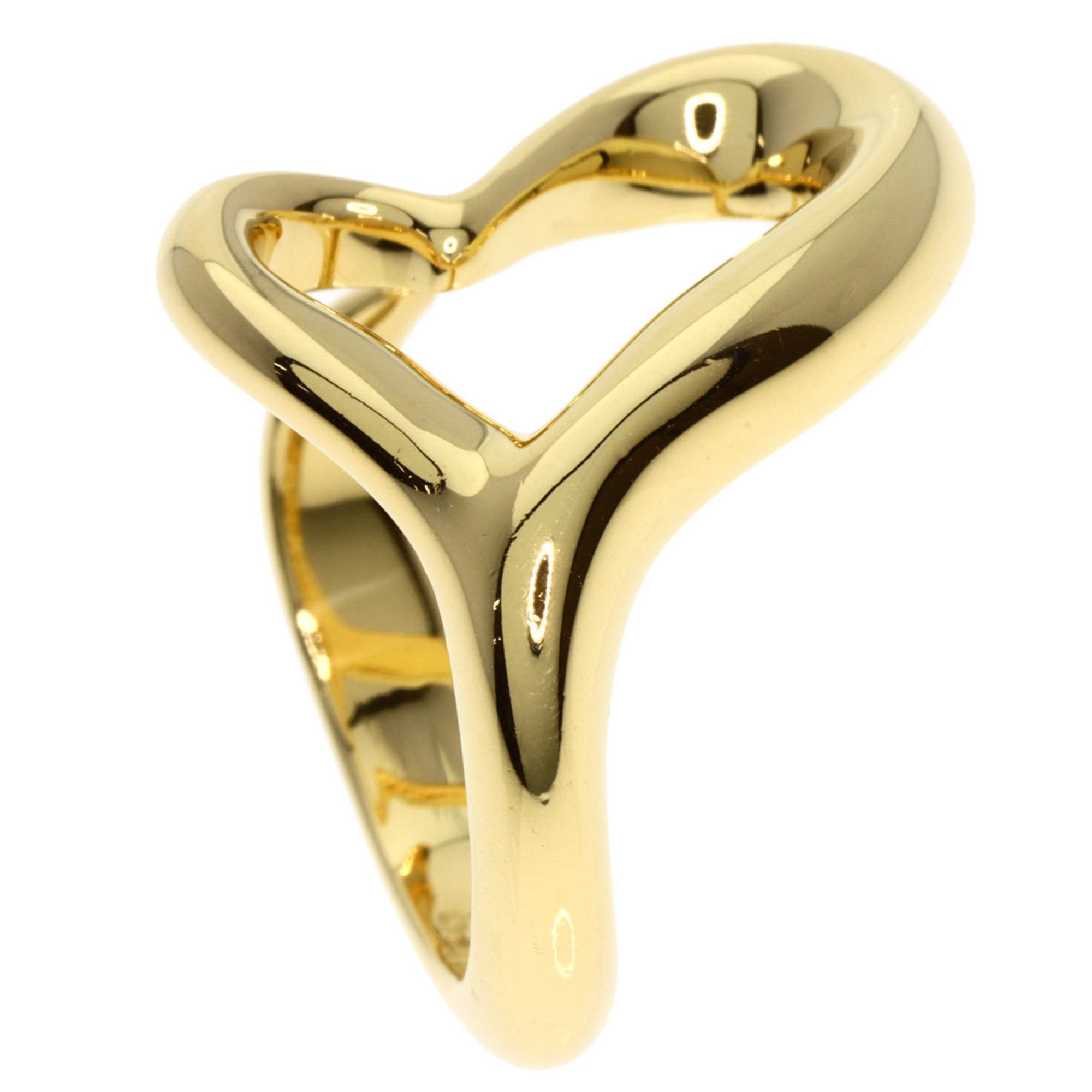 TIFFANY open heart ring K18 yellow gold ladies &Co.