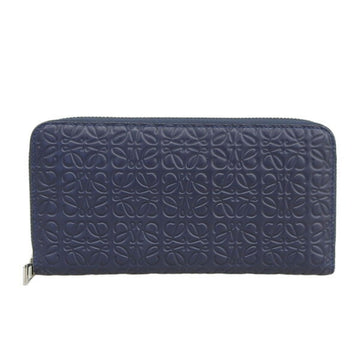 LOEWE leather anagram round long wallet - blue