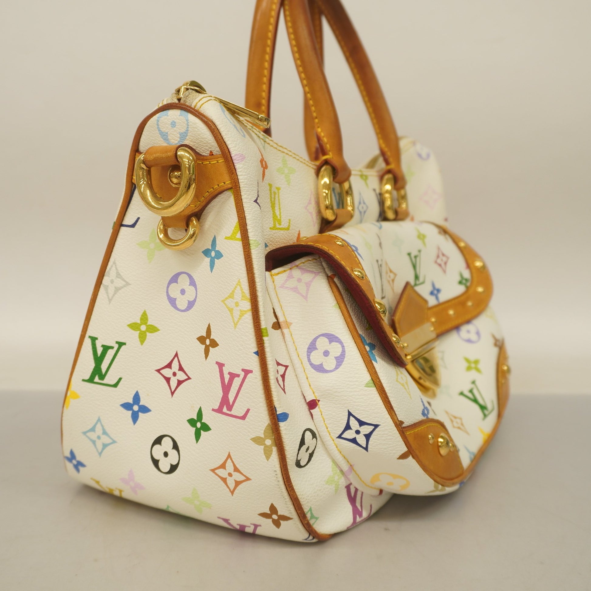 Louis Vuitton, Bags, Louis Vuitton X Murakami Rita Satchel White Blanc Multicolor  Monogram Leather