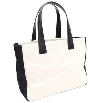 Chanel Tote Bag New Travel Line MM A15991 Off White Black Nylon Leather Women's Bicolor Panda