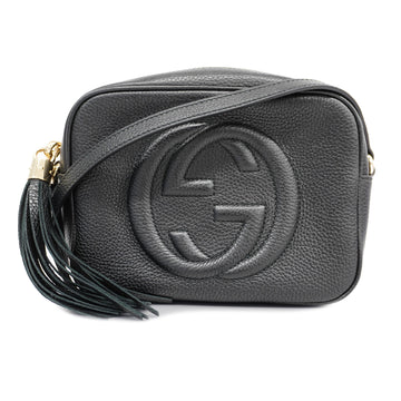 GUCCIAuth  Soho Shoulder Bag 308364 Women's Leather Shoulder Bag Black