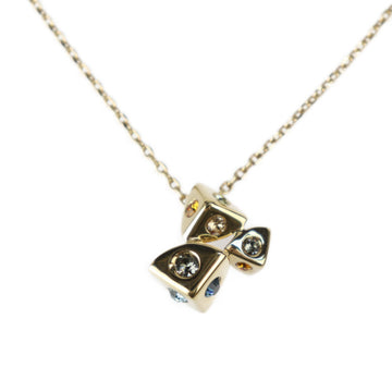 LOUIS VUITTON Supple Necklace LV Trunkies Accumulation M68169 Metal Rhinestone Gold Pendant Circle Logo