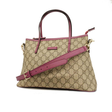 GUCCI Handbag GG Supreme 353440 Leather Purple Beige Champagne Ladies