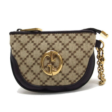 GUCCI Diamante Coin Case Pouch Beige