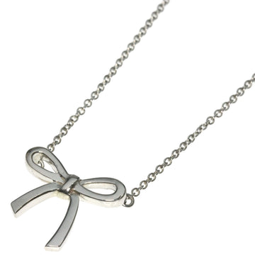 TIFFANY Bow Ribbon Necklace Silver Ladies &Co.