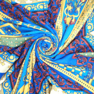 HERMES/ Carre 140 Carrege en Brins d'or Golden Sprig Scarf Blue Unisex